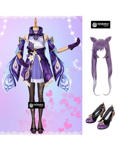 Simil Keqing Vestito Genshin Carnevale Cosplay Impact Anime Costume GENIMP02